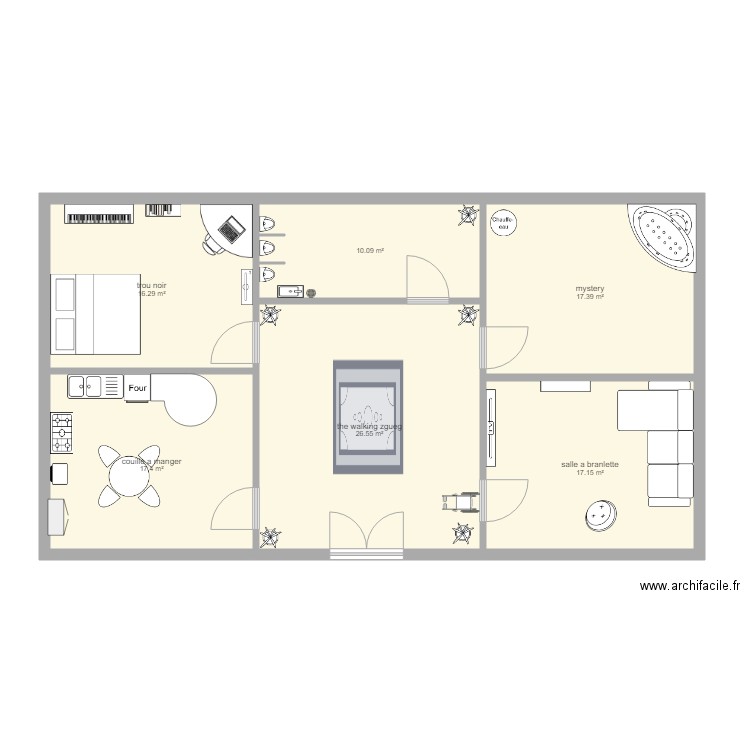 batiment archi ùmeubler. Plan de 0 pièce et 0 m2