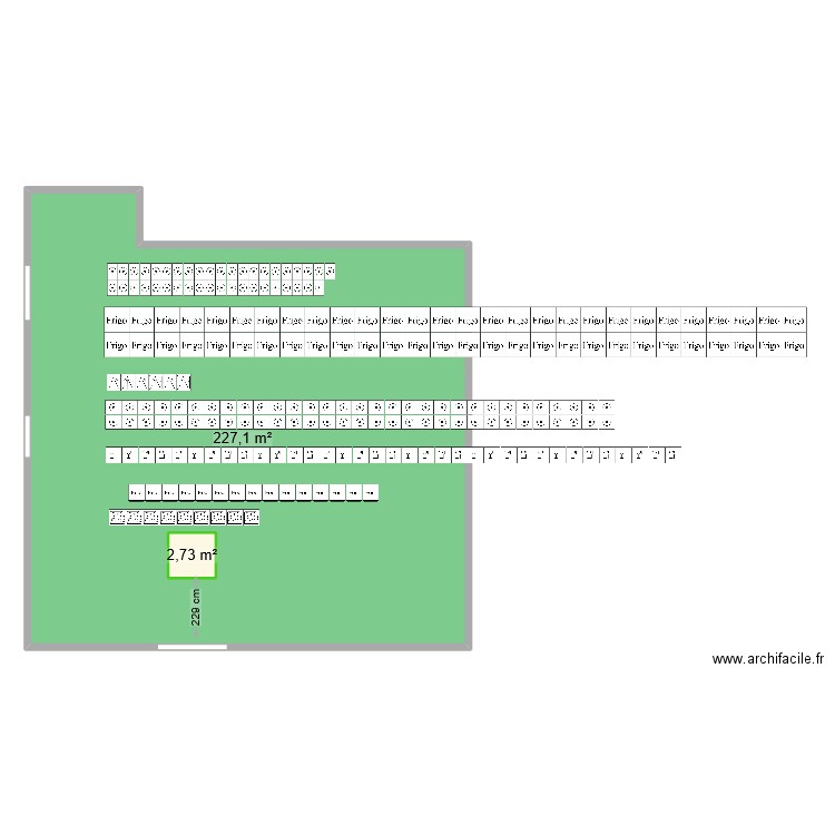 Zone Gisement. Plan de 2 pièces et 233 m2