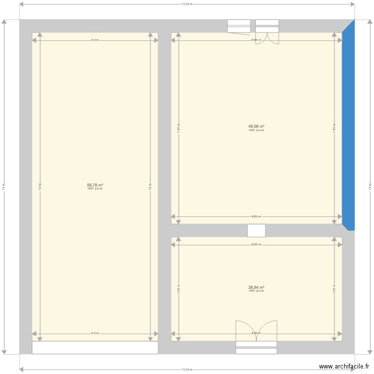 UZESTE EDL ETABLE GRANGE. Plan de 3 pièces et 135 m2