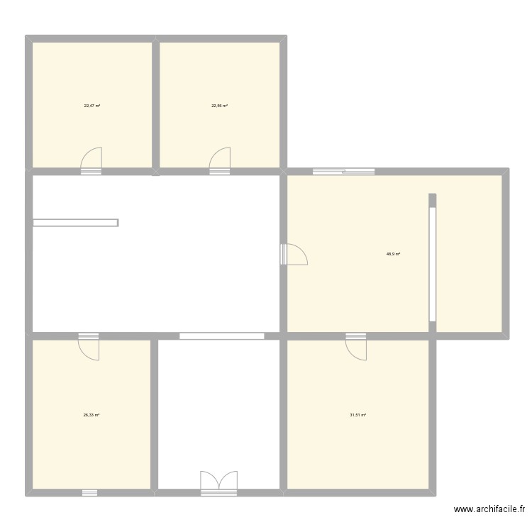 Plan espace accueil. Plan de 5 pièces et 152 m2