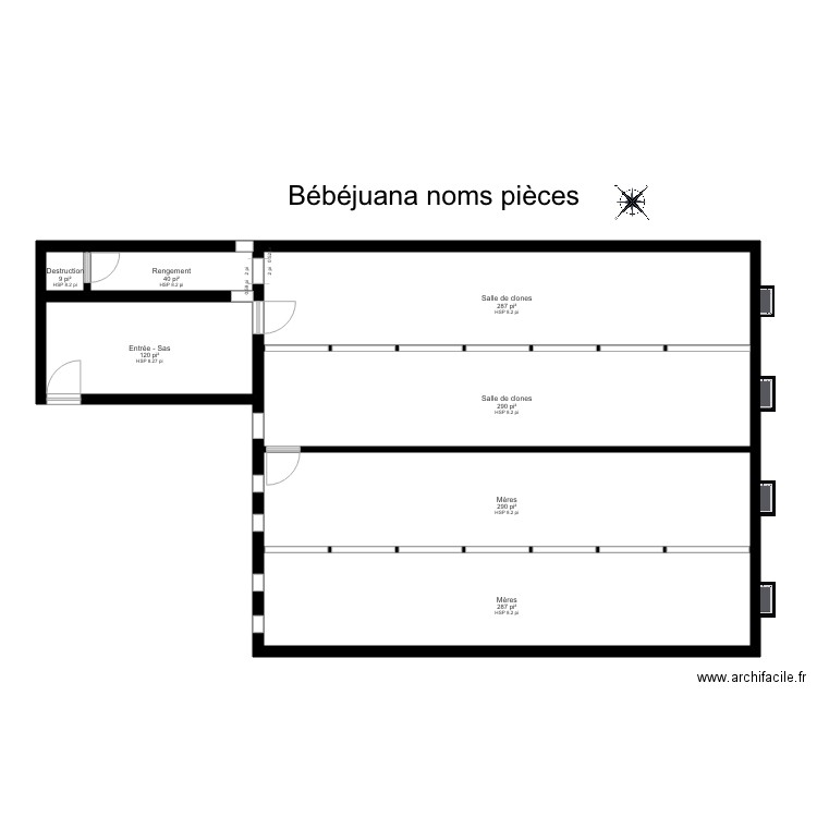 Bébéjuana nom pièces. Plan de 0 pièce et 0 m2