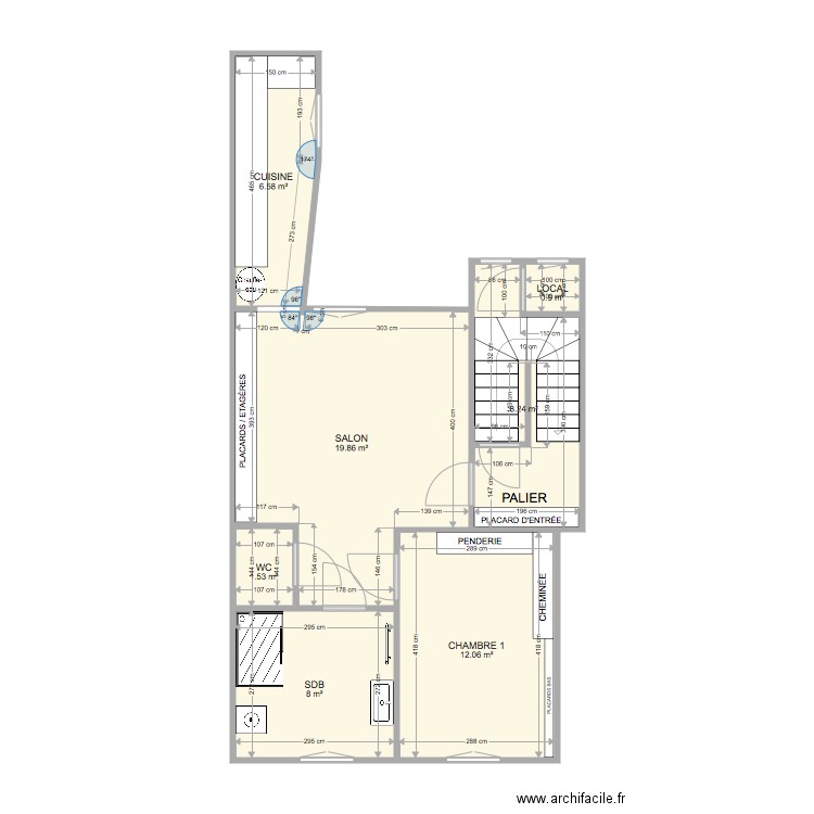 SAINT LEONARD T3 2ème étage. Plan de 0 pièce et 0 m2