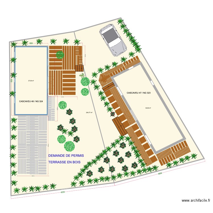 cascaveu. Plan de 3 pièces et 363 m2