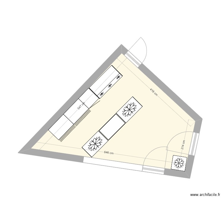 DALICIOUS Meublé. Plan de 1 pièce et 18 m2