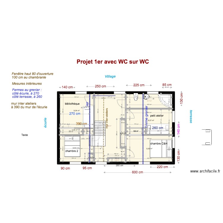 projet WC suite rdc. Plan de 0 pièce et 0 m2