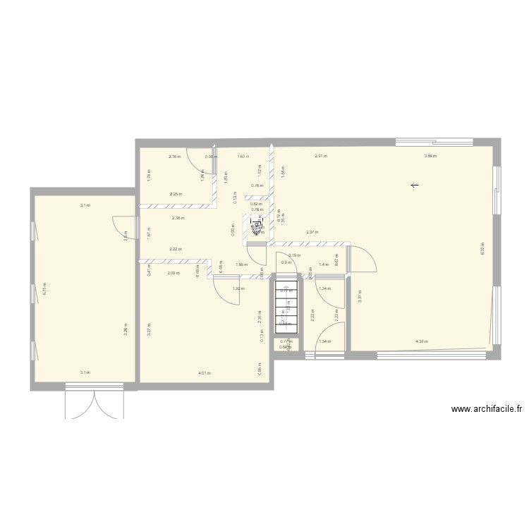 genappe murs intérieurs à reconstruire. Plan de 0 pièce et 0 m2