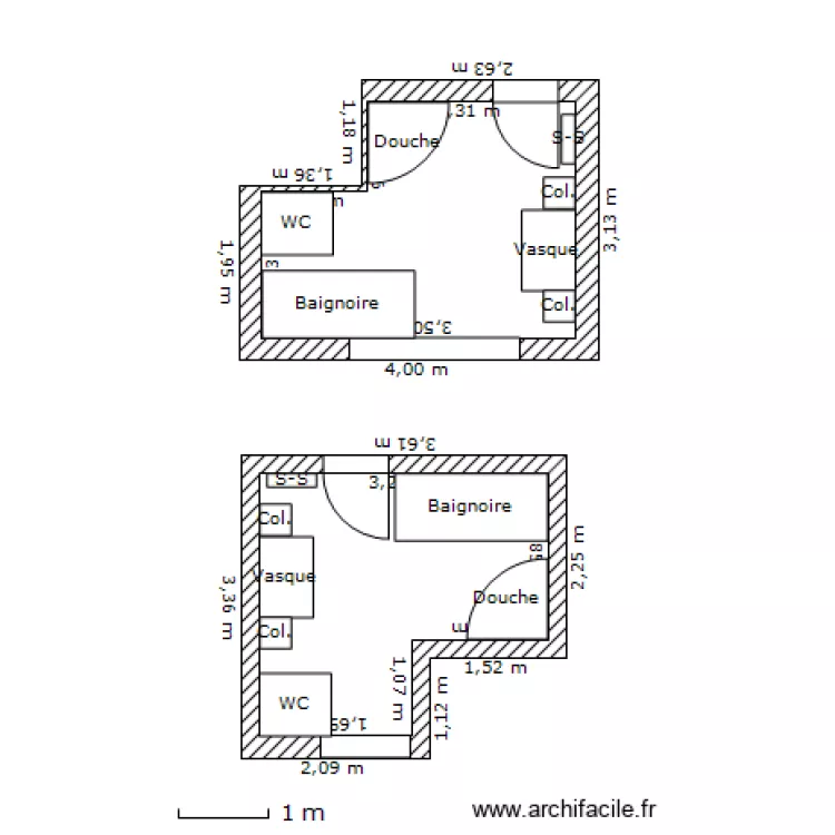 salle de bains. Plan de salle de bains. Plan de