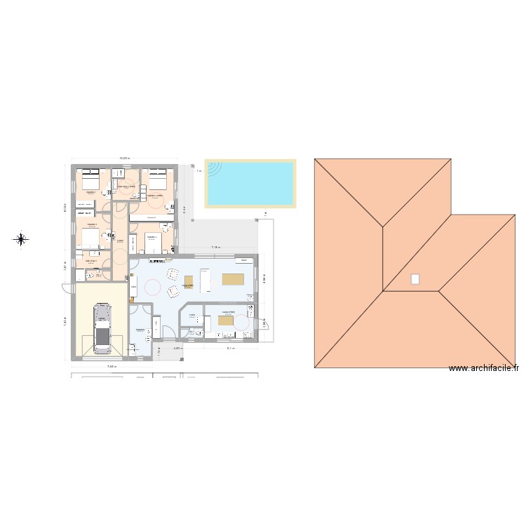 Gorisse PP10. Plan de 14 pièces et 209 m2