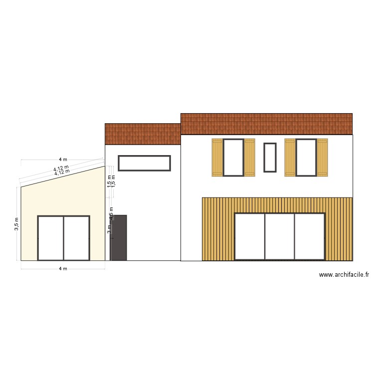 Plan façade. Plan de 0 pièce et 0 m2