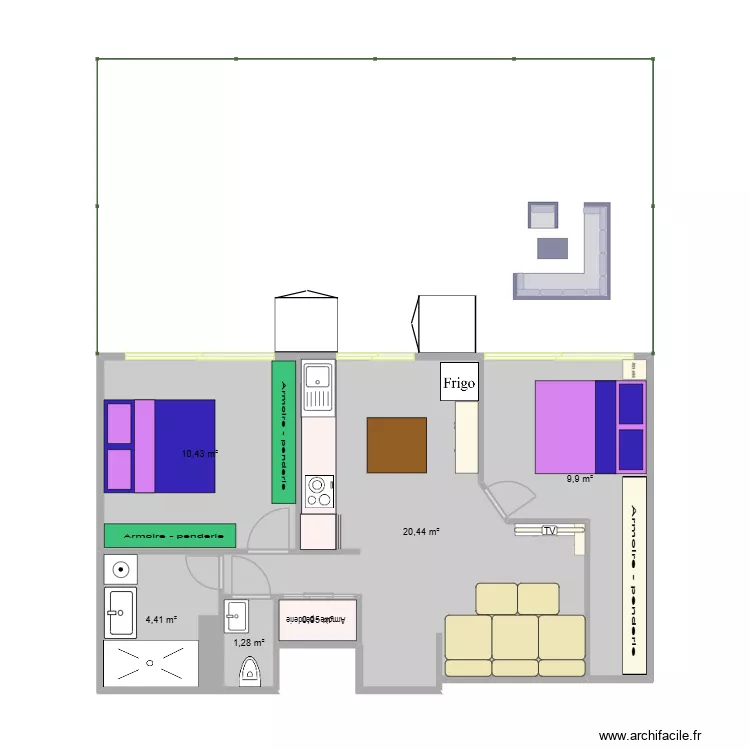 appt. Plan de 6  et 47 m²