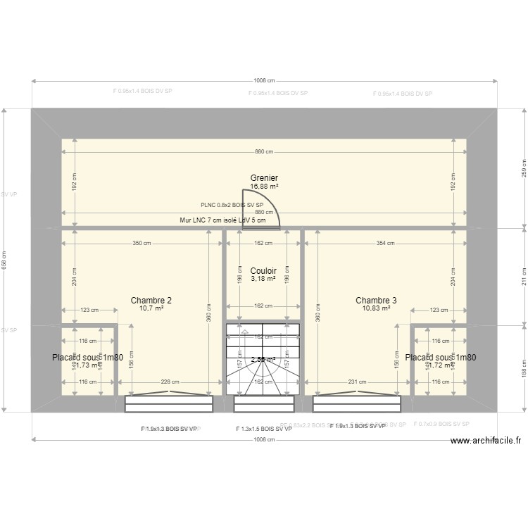 Eric SAULNIER Maison. Plan de 15 pièces et 95 m2