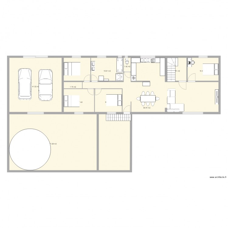 maison avec modification. Plan de 0 pièce et 0 m2