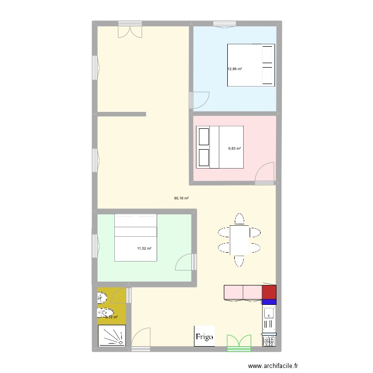 Casa Atins avec cuisine en L. Plan de 5 pièces et 98 m2