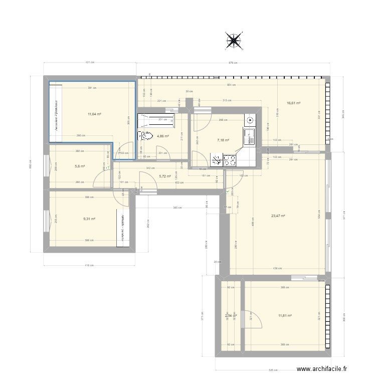 Atico dimensions. Plan de 10 pièces et 99 m2