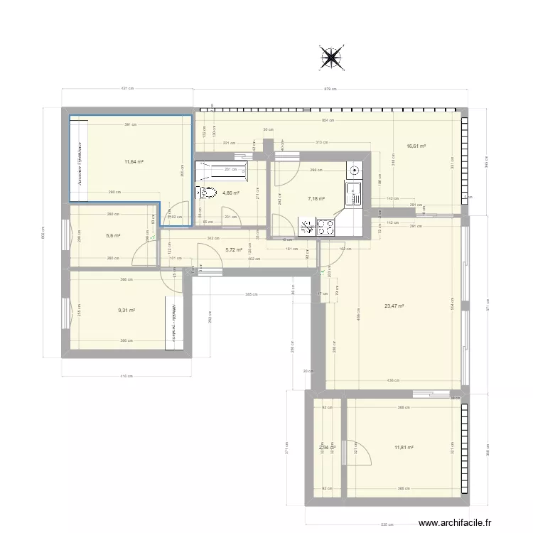 Atico dimensions. Plan de 
