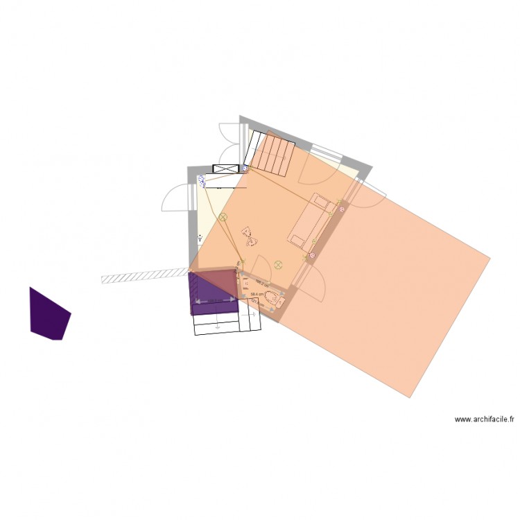 Entree avec toilette et Marquise. Plan de 0 pièce et 0 m2