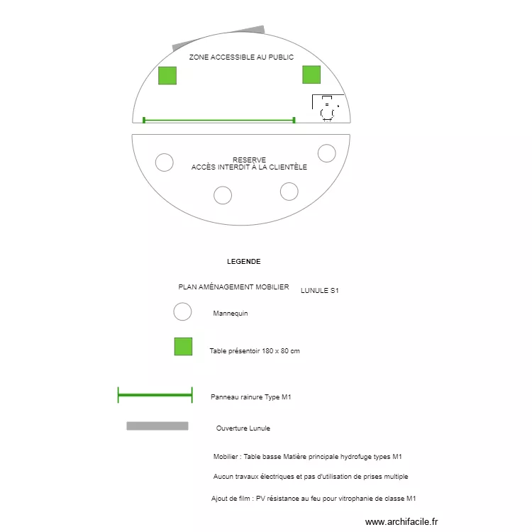Lunule plan mobilier 2. Plan de 0 pièce et 0 m2