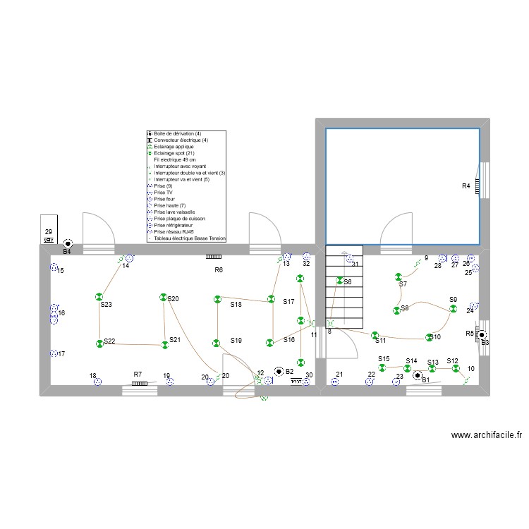 claude remy. Plan de 3 pièces et 46 m2