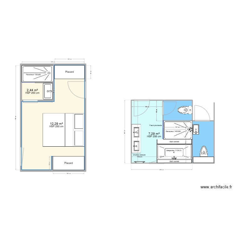 Boullenger. Plan de 5 pièces et 25 m2