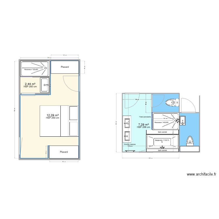 Boullenger. Plan de 4 pièces et 26 m2