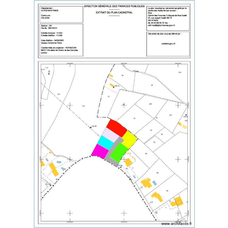 FALICON NICE AN 143 version 6 lots. Plan de 0 pièce et 0 m2