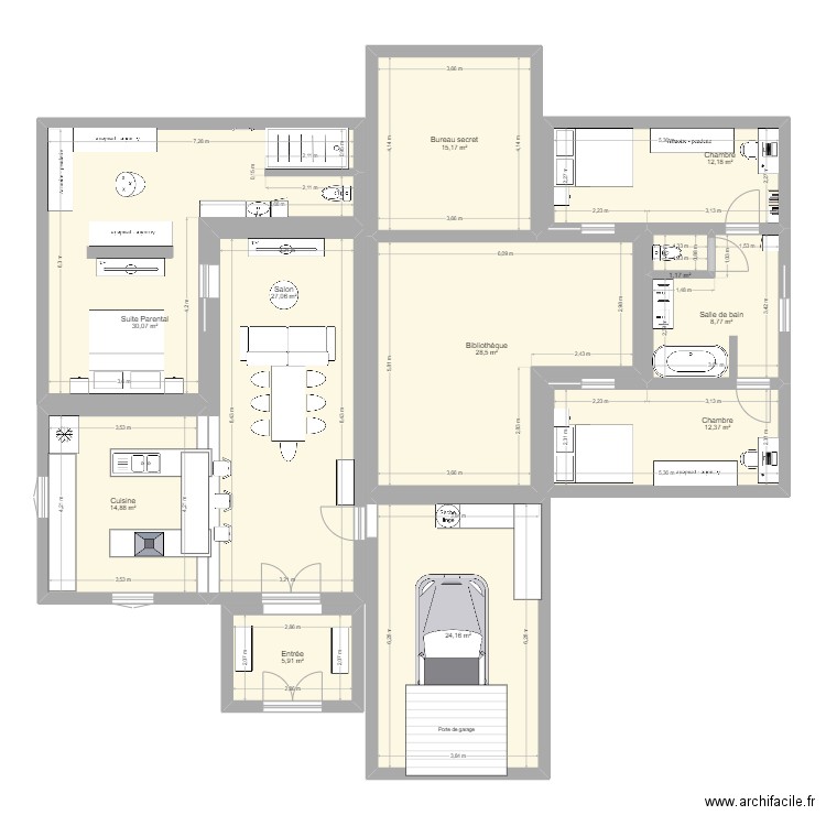 Suite parental. Plan de 0 pièce et 0 m2