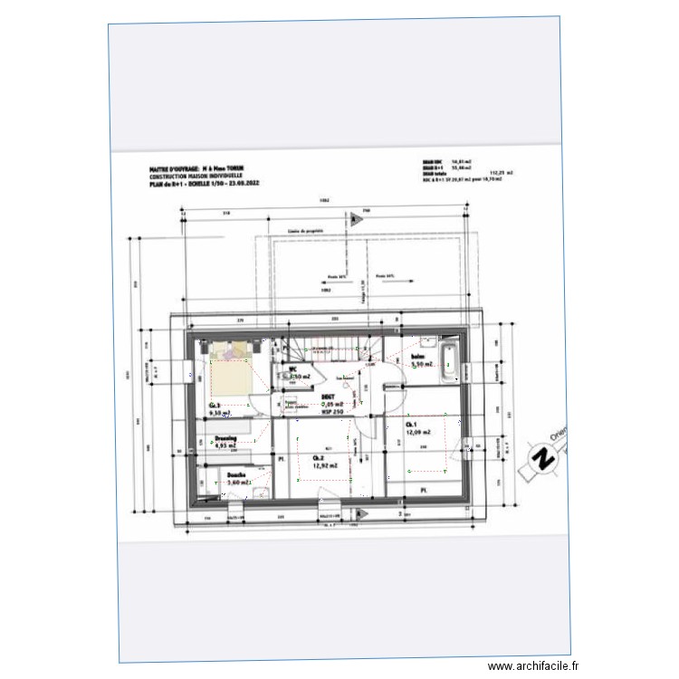 BALAN R+1. Plan de 0 pièce et 0 m2