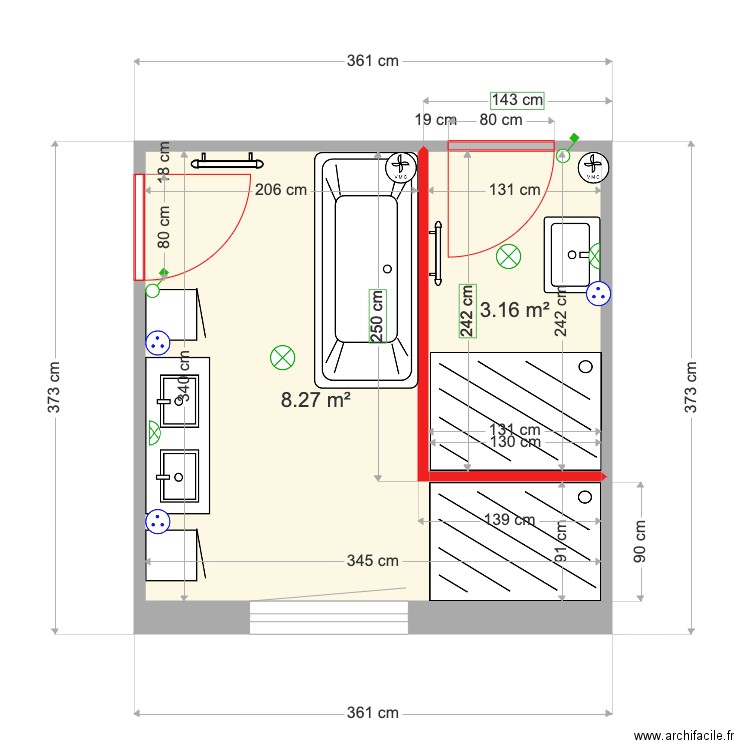 2 salles de bain V3. Plan de 0 pièce et 0 m2