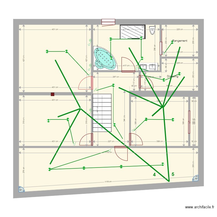 Appart niveau 2 éclairage. Plan de 0 pièce et 0 m2