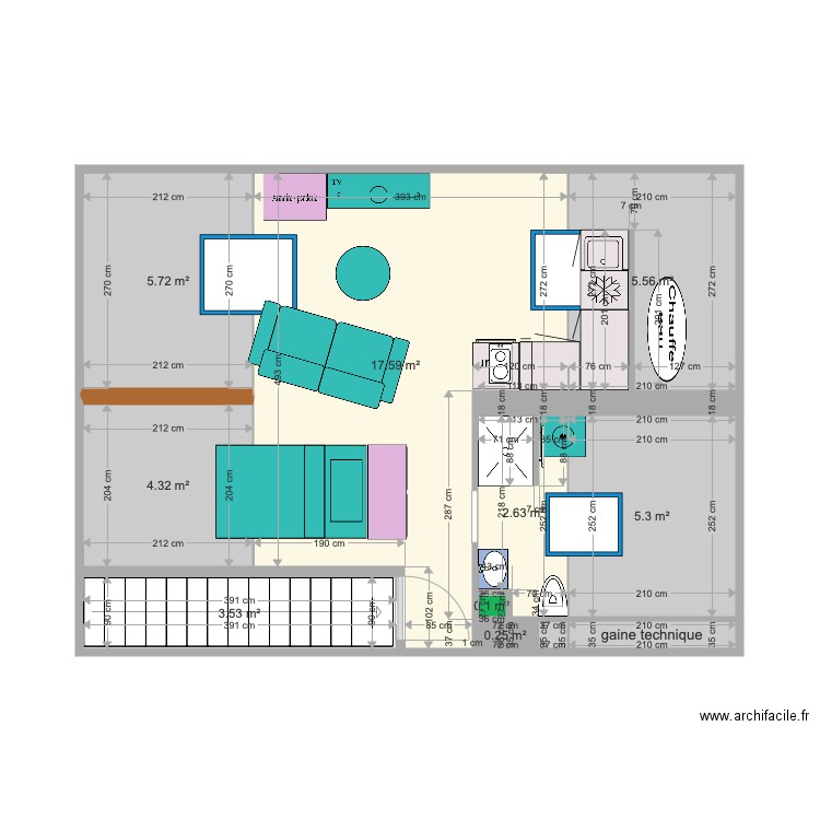 studio 2. Plan de 0 pièce et 0 m2