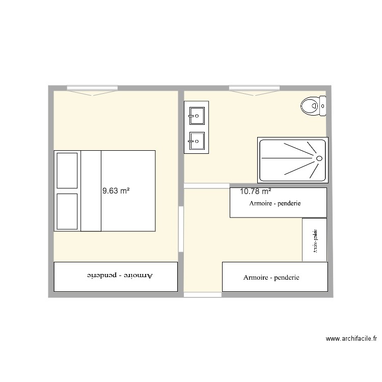 Chambre dernier. Plan de 0 pièce et 0 m2