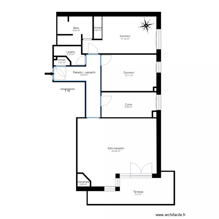 LES FEIXES BLOC B 2 3 ARINSAL. Plan de 