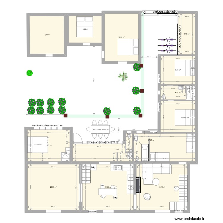 Noirmout v9. Plan de 12 pièces et 196 m2