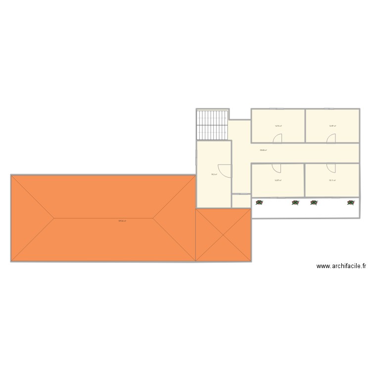 hotel  2 cour. Plan de 0 pièce et 0 m2