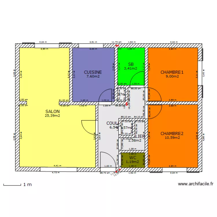 1°etage maison lavaur. Plan de 1°etage maison lavaur. Plan de