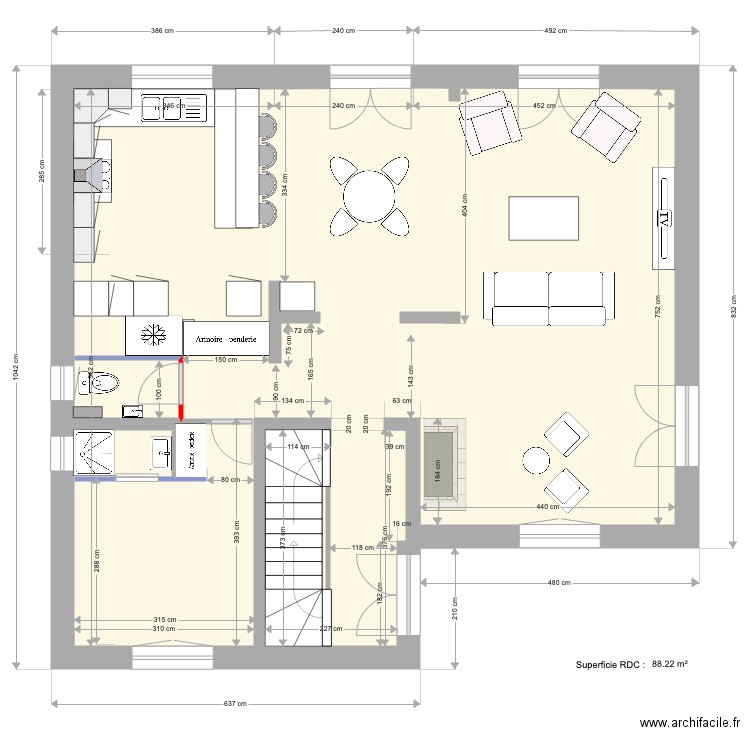 PUB RDC et etage P61. Plan de 0 pièce et 0 m2