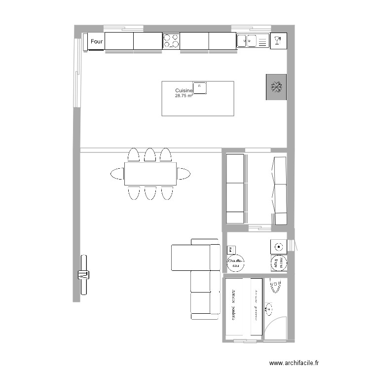 Cuisine . Plan de 0 pièce et 0 m2