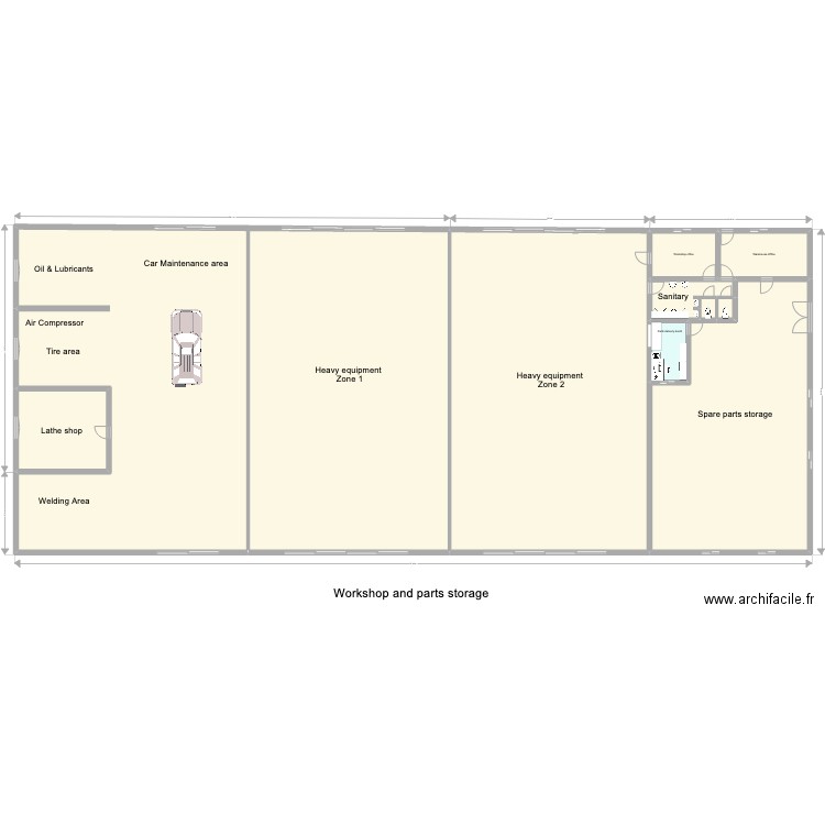 Workshop XL building. Plan de 10 pièces et 1028 m2