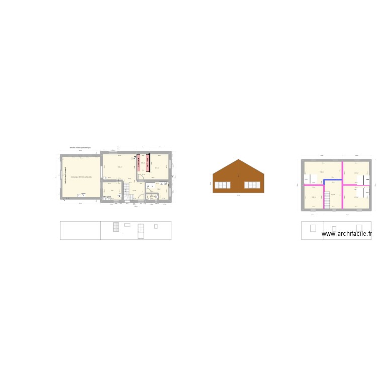 MAISON escalier milieu PLACO. Plan de 13 pièces et 168 m2