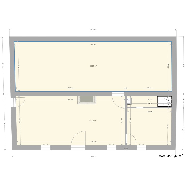 LA SABLERE SEJOURS RDC CHEZ ROSE  ET OUEST. Plan de 2 pièces et 110 m2