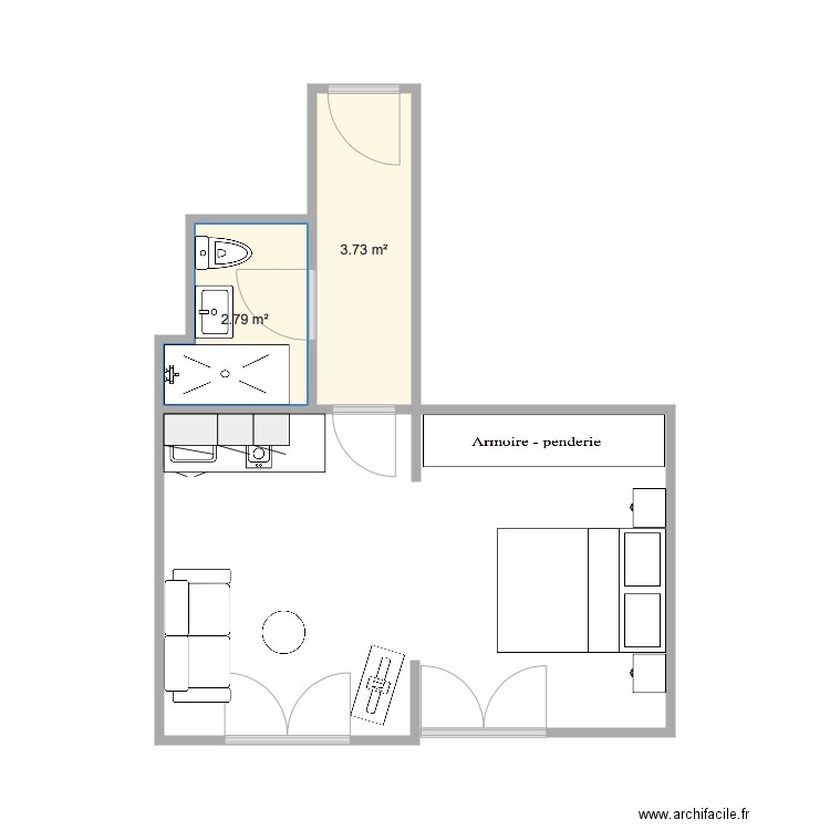 Studio Le Chesnay. Plan de 0 pièce et 0 m2