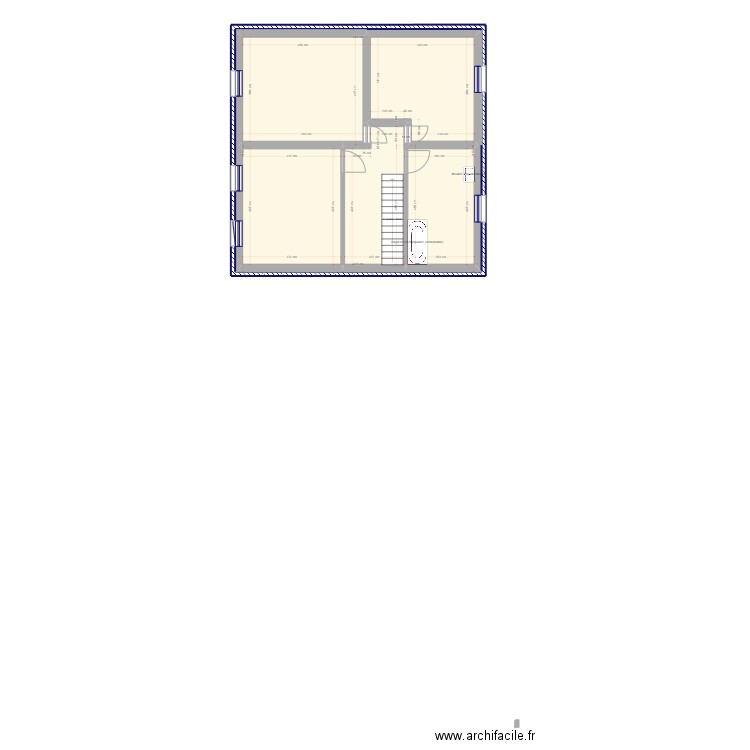 1er Etage. Plan de 4 pièces et 155 m2
