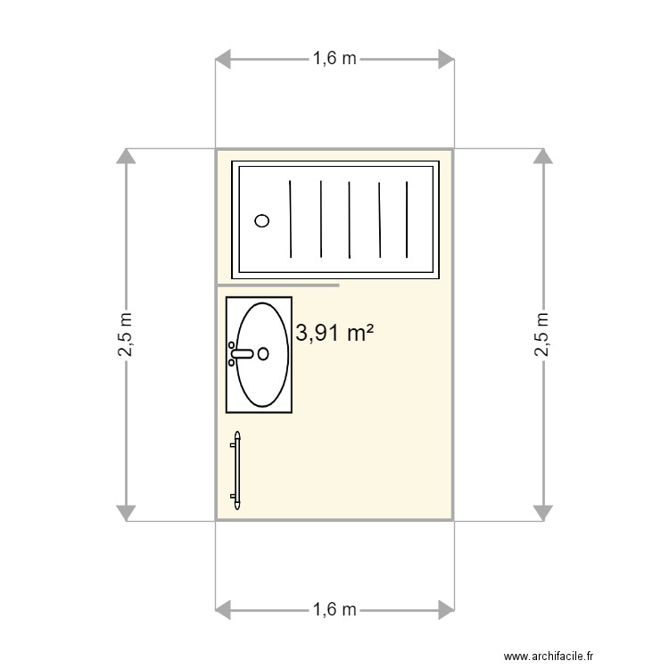 PLAN SALLE DE BAIN. Plan de 0 pièce et 0 m2