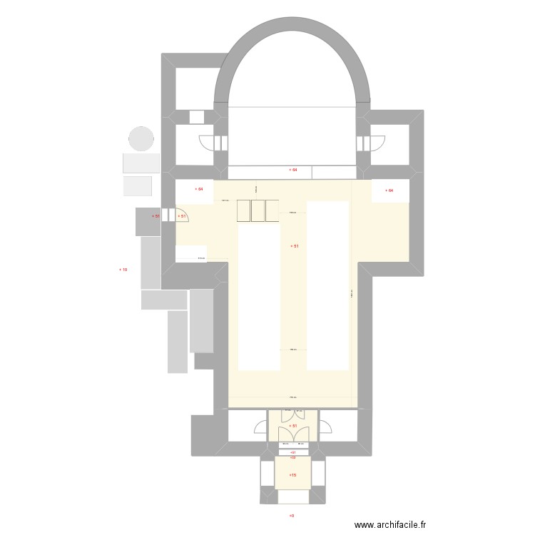 eglise Montjoyer. Plan de 7 pièces et 167 m2