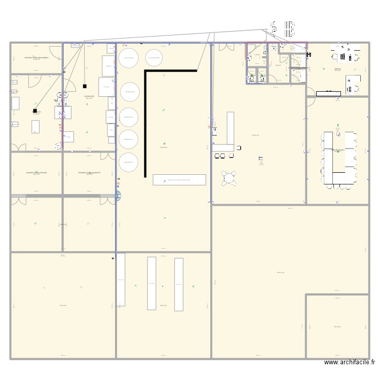 Brasserie v2023-1b. Plan de 20 pièces et 990 m2