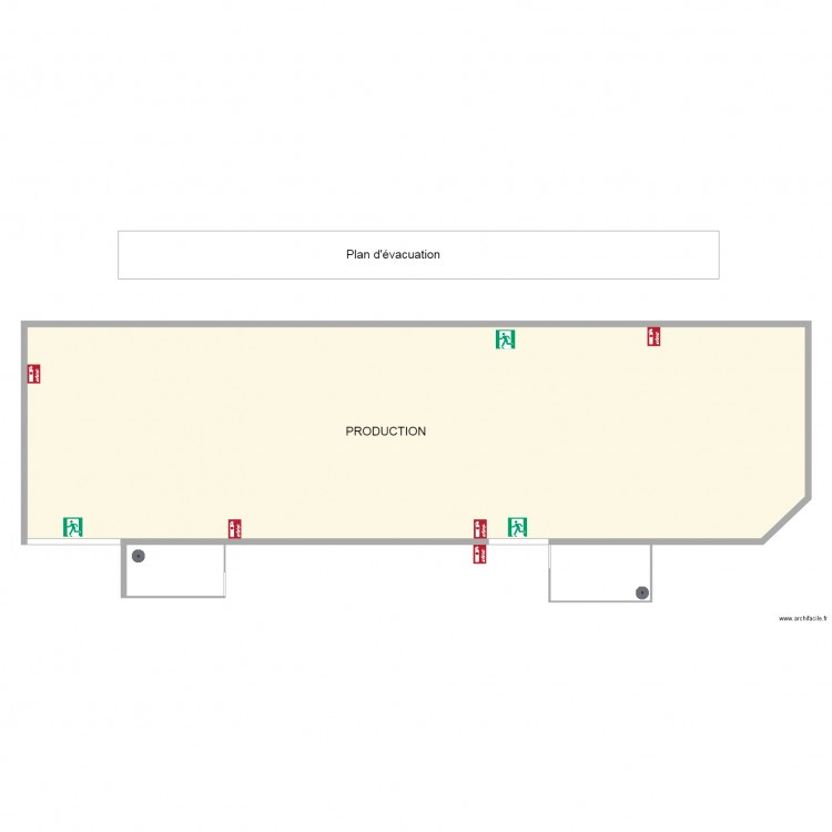 production plan évacuation. Plan de 0 pièce et 0 m2