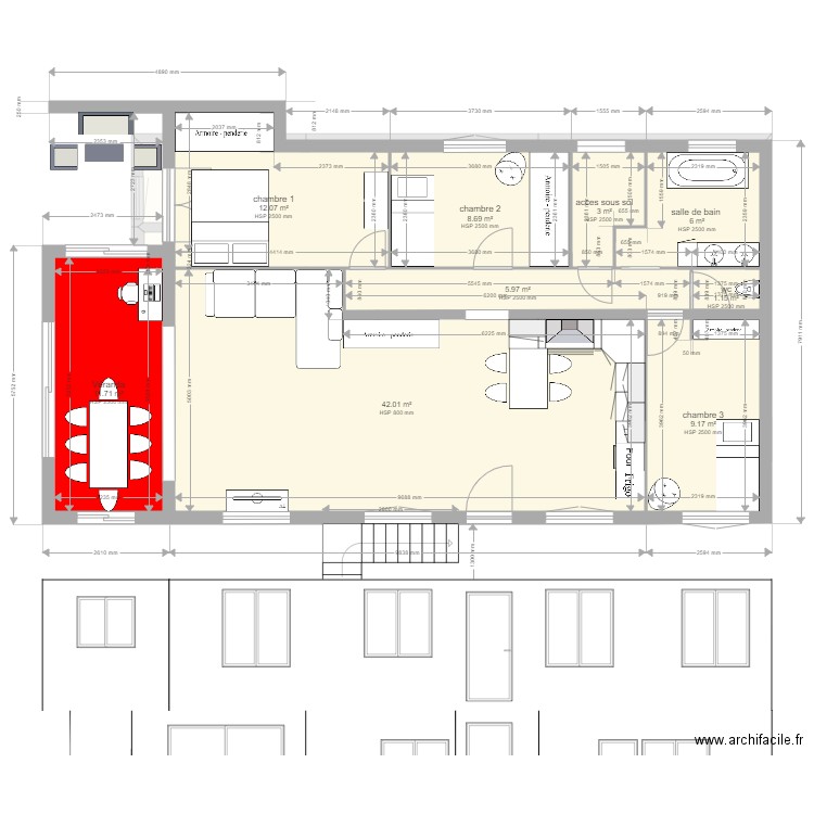 véranda. Plan de 0 pièce et 0 m2