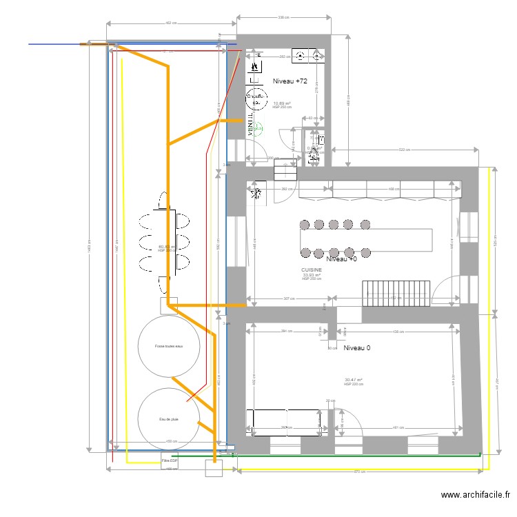 après transformation version gîte. Plan de 0 pièce et 0 m2