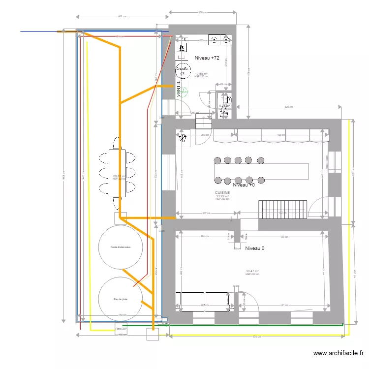 après transformation version gîte. Plan de après transformation version gîte. Plan de