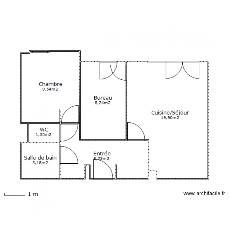 T2 bis. Plan de 0 pièce et 0 m2